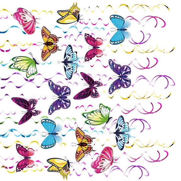 48Pcs Elegant Butterfly Swirls Decors Butterfly Spirals Ornament for Creative Homes and Party Decoration