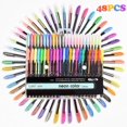 thumbnail image 1 of 48Pcs Gel Pen Set Metallic Pastel Glitter Neon Gel Pens for Adult Colouring Book(Size: 1mm Color: Multicolor), 1 of 10