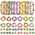 thumbnail image 1 of 48PCS Hawaiian Leis Set, Tropical Flowers Necklaces Headbands and Wristbands for Beach Hawaii Luau Party Favors Decoration Birthday Party Supplies, 1 of 7