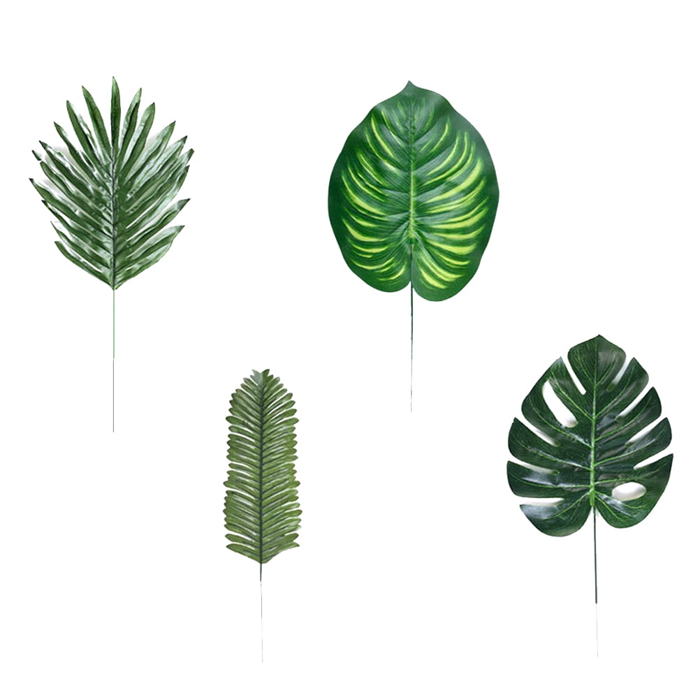 48Pcs Imitation Palm Leaf Fake Green Plants Greenery Leaves Party