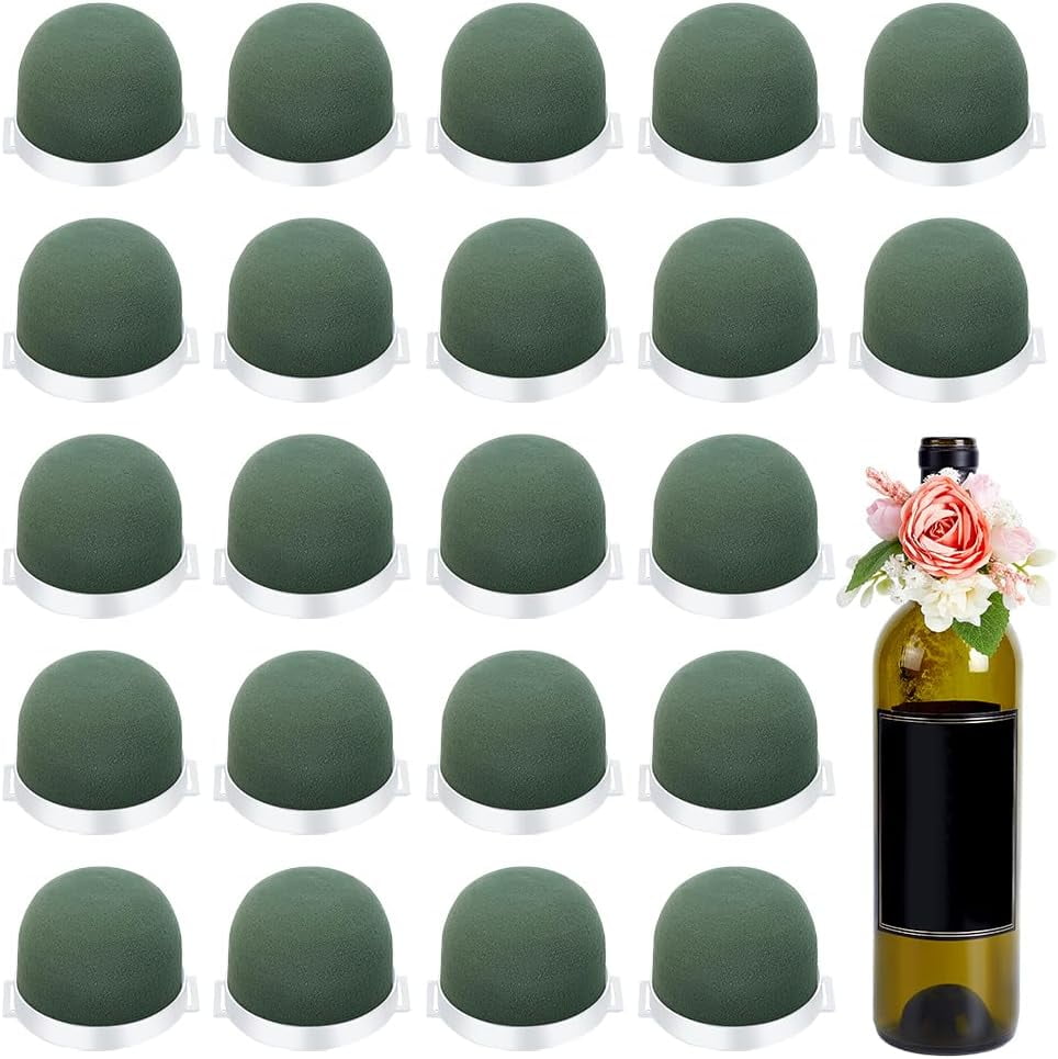 48Pcs Mini Floral Foam Holder Flower Foam Ball Holder with Adhesive Backing Small Round Florist Arrangements Flower Supplies