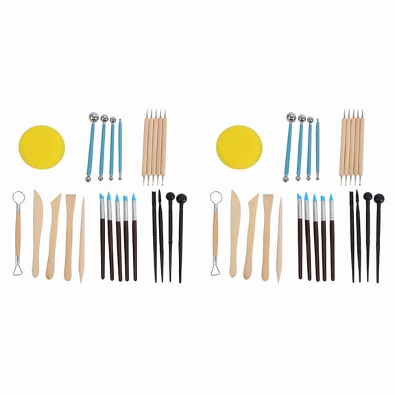 48Pcs Modeling Clay Sculpting Tools Set,Polymer Modeling Clay Sculpting Tools Rock Painting Kit for Sculpture Pottery
