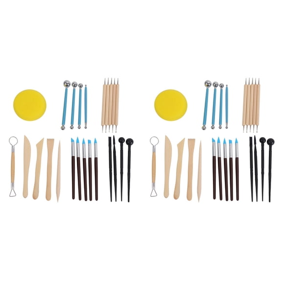 48Pcs Modeling Clay Sculpting Tools Set,Polymer Modeling Clay Sculpting Tools Rock Painting Kit for Sculpture Pottery
