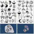 thumbnail image 1 of 48Pcs Moon Water Soluble Embroidery Patterns Stabilizers Stick and Stitch Transfers Paper Wash Away Pre-Printed Self Adhesive Magic Tarot for Bags Cloth Hand Sewing Lovers Needlework, 1 of 9