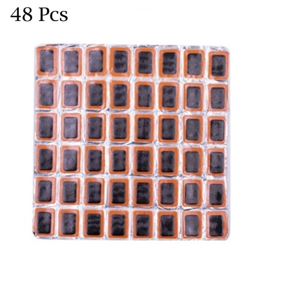 48Pcs Motorcycle Tire Repair Patches Round And Square Rubber Sticker Kit For Bike Car Inner Tube Inflatable Raft Dinghy Black(square)