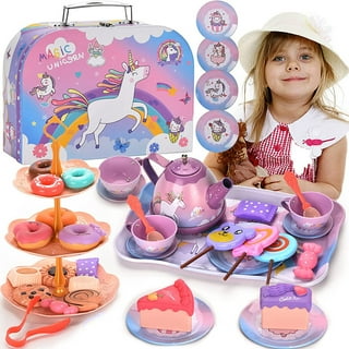  BUYGER Wooden Tea Party Set for Toddler Little Girls 3-5 with  Teapot Tea Cup Set Wooden Play Food Toy Kitchen Accessories for Kids Girls  Children Boys Toddler : Toys & Games