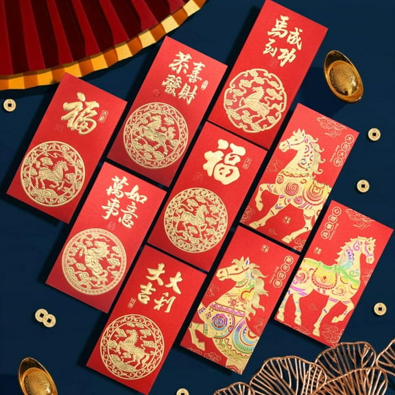 48Pcs Red Packet, New Year Red Lucky Money Envelopes,2026 Year of Horse Hong Bao for Cash