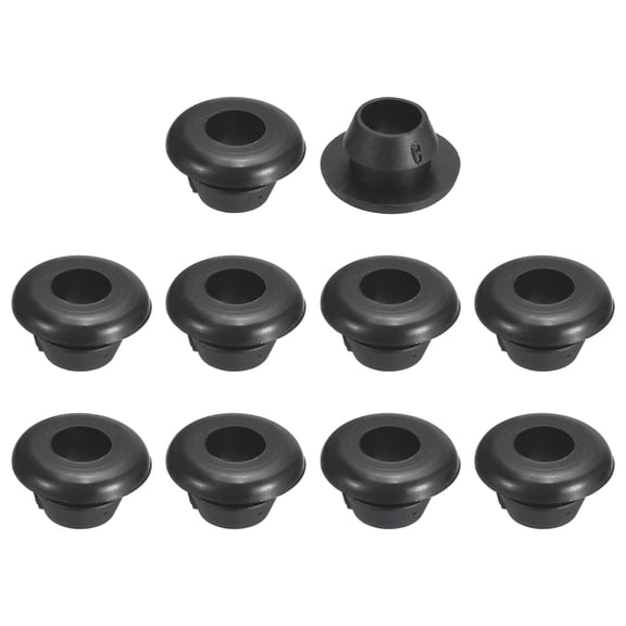 48Pcs Rubber Grommets, 6mm ID 8mm Drill Hole Hollow Firewall Hole Plugs, Black