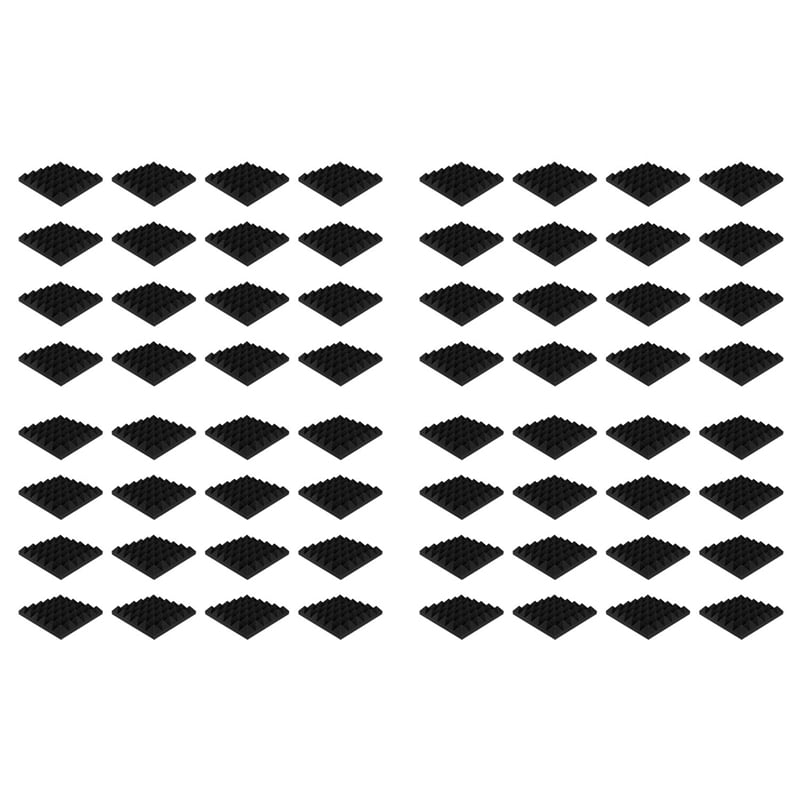 48Pcs Soundproof Foam Panels,2 Inch x 12 Inch x 12 Inch Pyramid Shaped Acoustic Panels for Wall,Studio, Home and Office