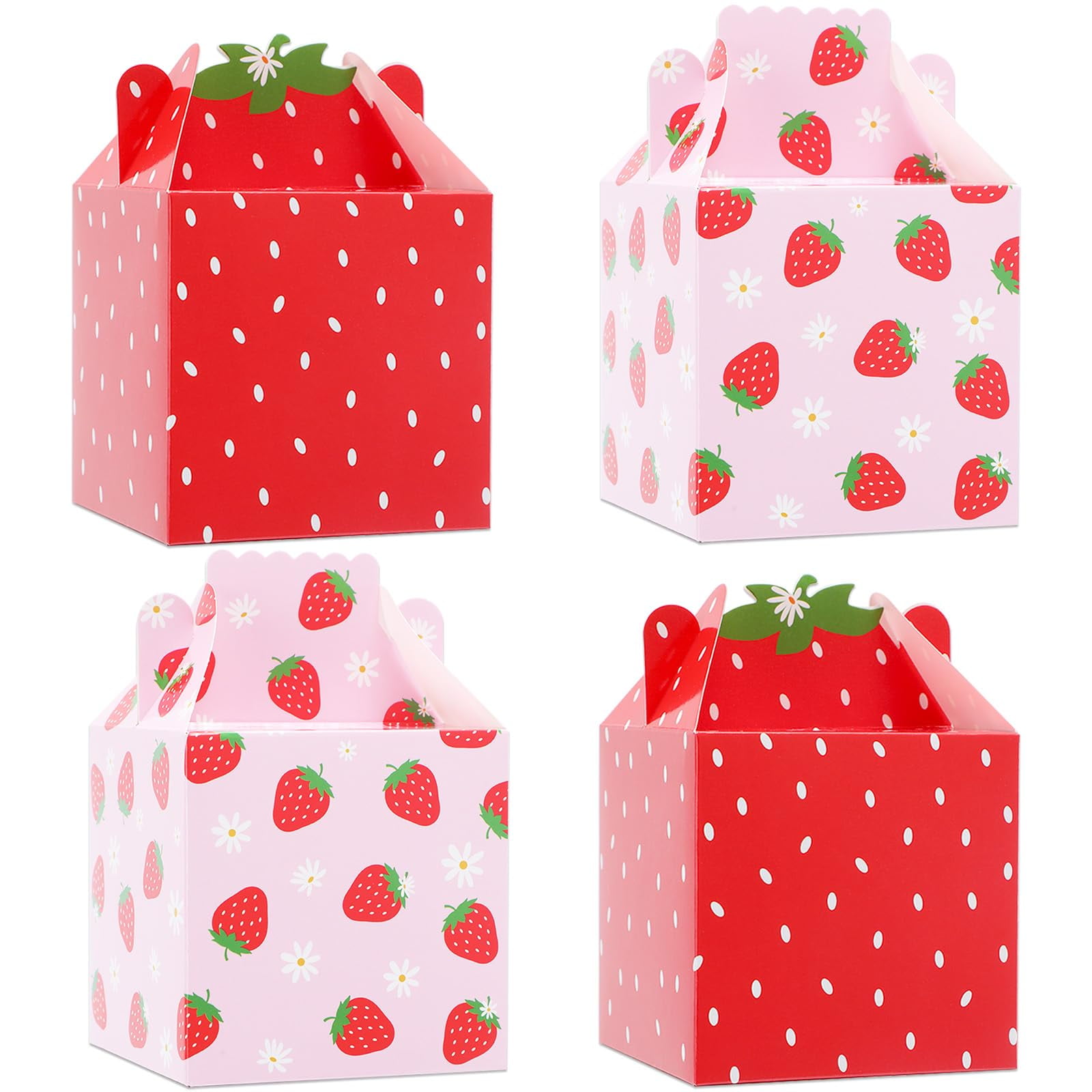 48pcs Strawberry Daisy Party Favor Box Summer Strawberry First Birthday