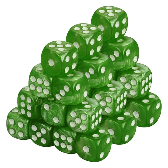 48Pcs Translucent Polyhedral Dice 12mm Square Dice W Rounded Edge, Green