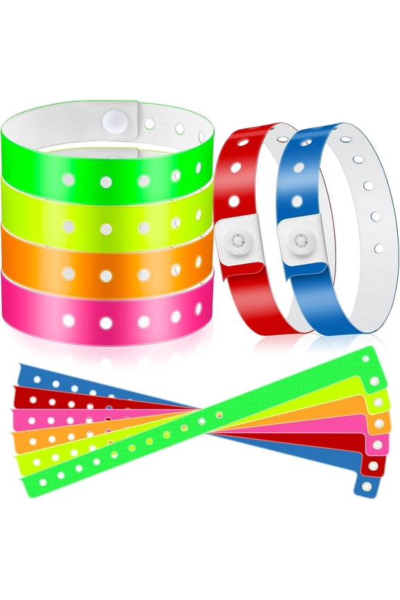 48Pcs Vinyl Plastic Wristband for Events Concerts Carnival Nightclubs Disposable