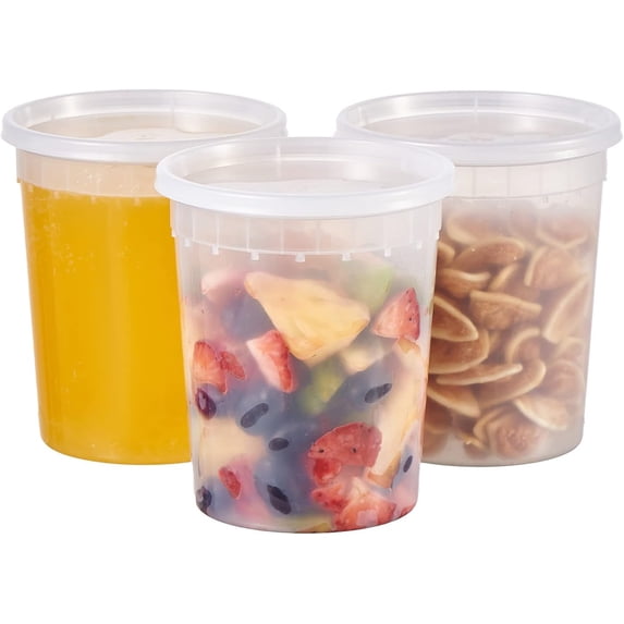 [48Set-8oz] Plastic Deli Food Storage Containers With Lids Disposable ...