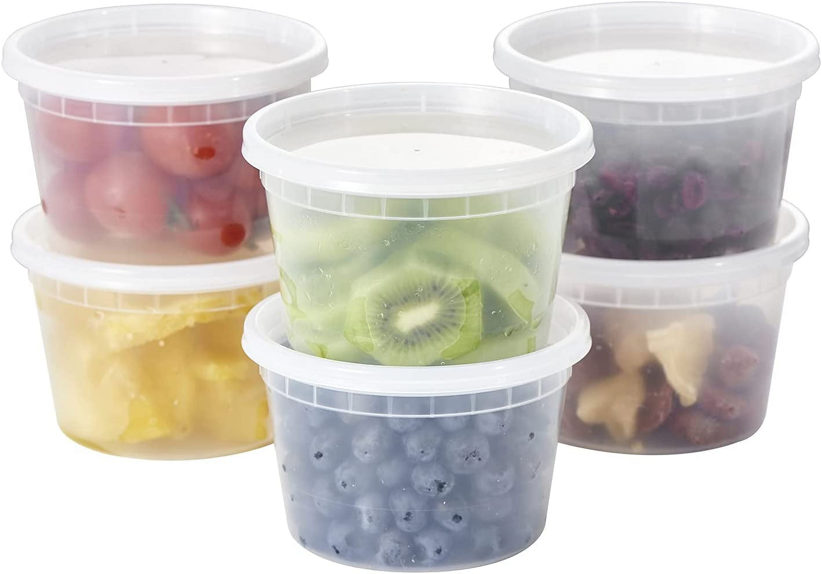 48Set Plastic Deli Food Storage Containers with Lids 16oz, BPA Free