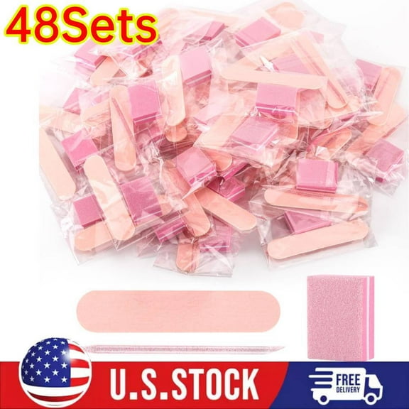 48Sets Disposable Manicure Kit, Individually Package Nail Set w/ Mini Nail File