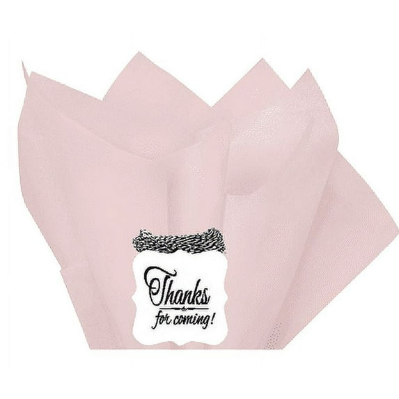 48Sheets Blush Pink 20" x 30"Large Gift Wrap & Large Flower Decoration Crafting Color Tissues Paper with Decorative Thanks Gift Tags