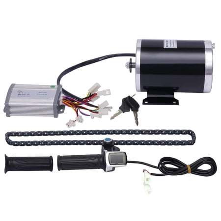 48V 1000W Brush Electric Bicycle Motor, Motor Controller High Speed Electric Motor Kit for 12 inches of Go Karts, ATVs and Scooters