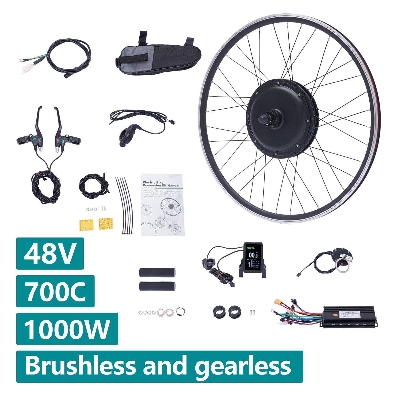 PEAKORA48V 1000W E-Bike Conversion Kit 28/29 Inch Front Wheel & Hub ...