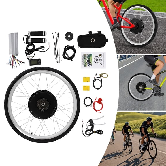 48V 1000W Electric Bike Rear Wheel Conversion Kit - Brushless Copper Motor for 26-Inch Bicycles with Disc Brake