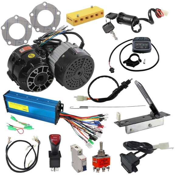 48V 1000W Electric Differential Motor Kit 4800RPM and 36V/48v/72V/84V 40A Controller & Power Display & Wiring Loom & Reverse Switch & Pedal for Go Kart Trike Buggy ATV Tricycle 4 Wheelers