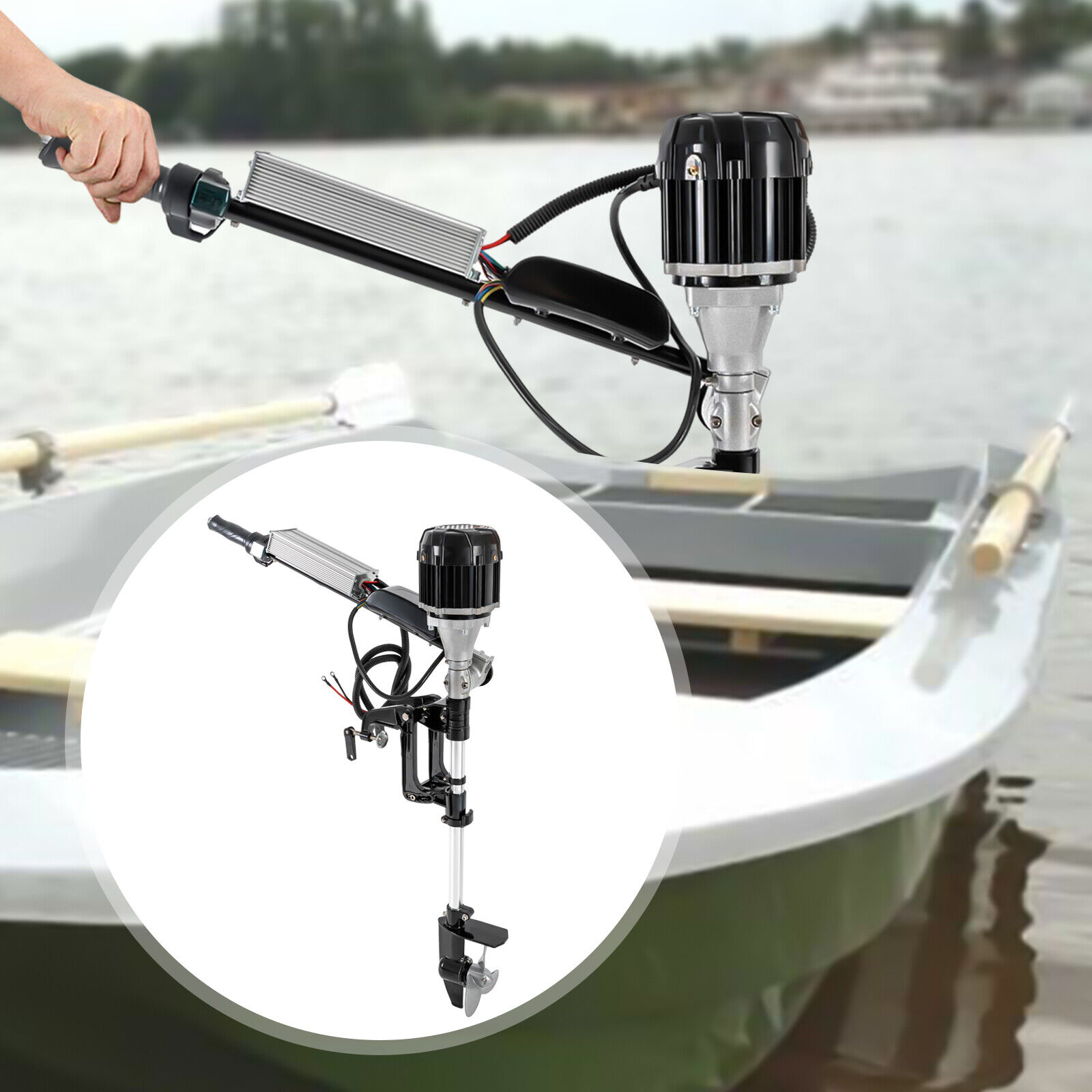 48V 1000W Electric Outboard Motor Fishing Boat Engine Outboard Trolling Motor