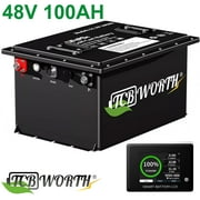 48V 100Ah Golf Cart Battery with a Monitor & APP,TCBWORTH Lithium Lifepo4 Battery,200A BMS,15000+ Deep Cycles,Designed for Golf Cart