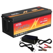 48V 100Ah Golf Carts LiFePO4 Battery,200A BMS,MOSEWORTH Lithium Batteries with Charger,for RV,Solar,Trolling Motor,Marine,15000+Deep Cycles,2C Rate Discharging