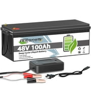 48V 100Ah LiFePO4 Lithium Battery,TCBWORTH Golf Cart Batteries for RV,Camping,Solar,Marine,Home Energy Storage,2C Rate Discharging,15000+Deep Cycles,Built in 200A BMS