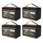 48V 100Ah LiFePO4 Battery,4Pack 12V 100Ah LiFePO4 Lithium Batteries 100A BMS for Golf Cart Marine
