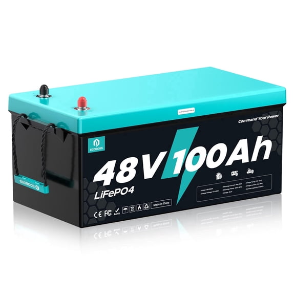 ECOBOSS 48V 100Ah LiFePO4 Battery, 5120Wh 15000+ Deep Cycles for Golf Cart, Solar and Off-Grid Storage