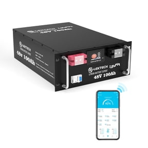 48V 100Ah LiFePO4 Lithium Battery with APP, Built-in 200A BMS, 5.12kWh Capacity, Perfect for Off-Grid, Home Energy Storage