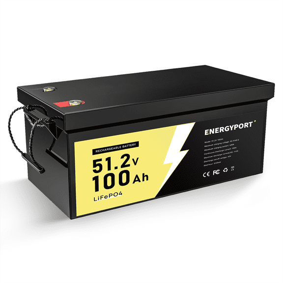 48V 100Ah Lifepo4 Lithium Battery, 200A BMS Low-Temp Protection 48 Volt Battery Support up to 5kW Motor 6000+ Deep Cycle Perfect for Golf Carts RV, Marine and Off Grid Applications