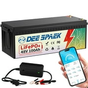 48V 100Ah Lifepo4 Lithium Battery Bluetooth for Golf Cart,200A BMS,DEESPAEK for Trolling Motor,Boat, RV, Solar, Camping,15000+ Deep Cycles