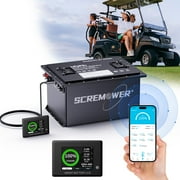 48V 105Ah Bluetooth Lithium Golf Cart Battery, 200A BMS with Monitor & APP, Deep Cycles LiFePO4 RV Batteries,10.24kW Power Output