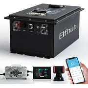 48V 105Ah Golf Cart Lithium Battery, Built-in 200A BMS,MAX 10.24 kW, 5000 Cycles, with Touch Monitor, APP Supported, Suitable for Club Car, EZGO Golf Carts, RV. With 22A Smart Fast Charger