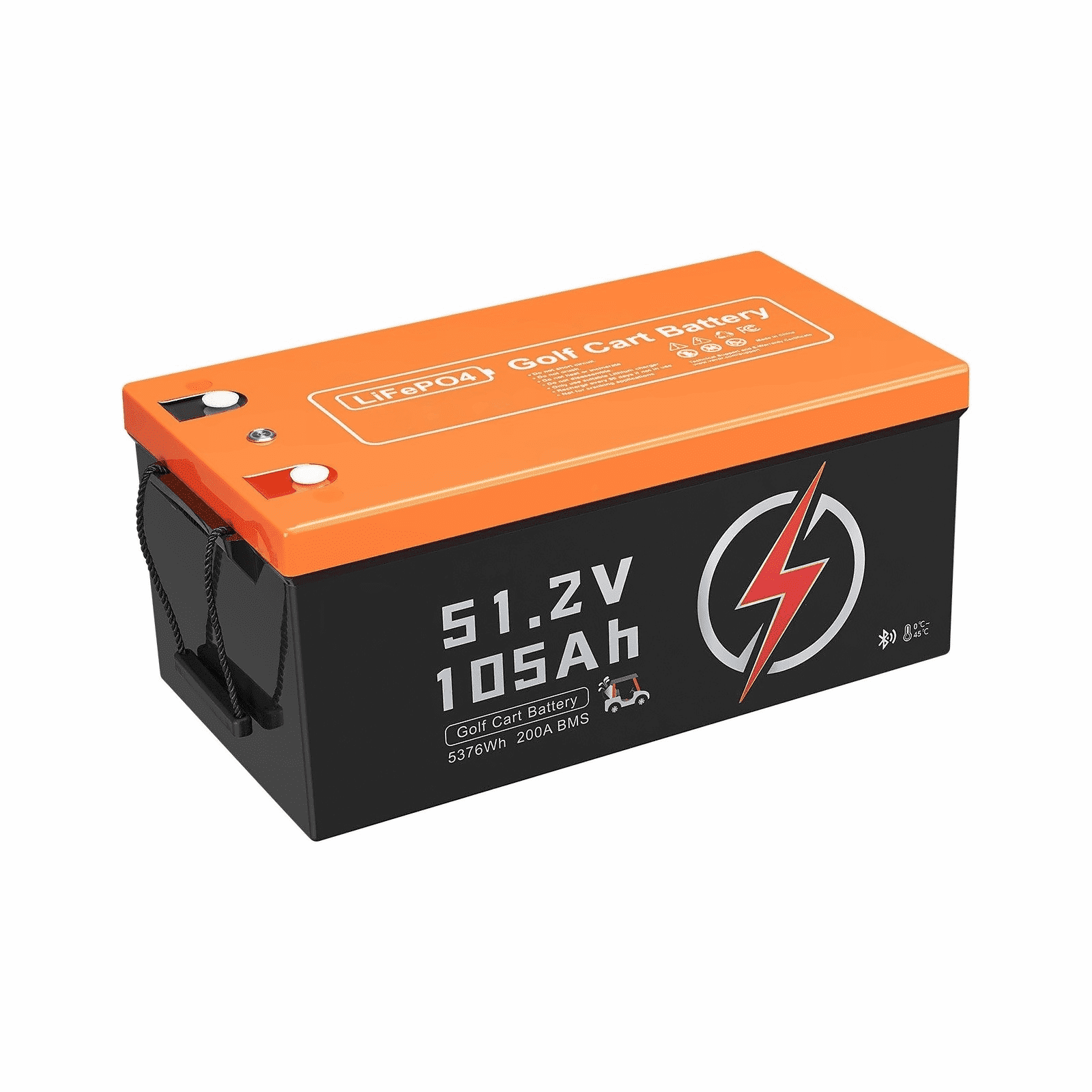 51.2V 105Ah Golf Cart Lithium Battery with LCD Monitor, 4000+ Cycles, Long Range