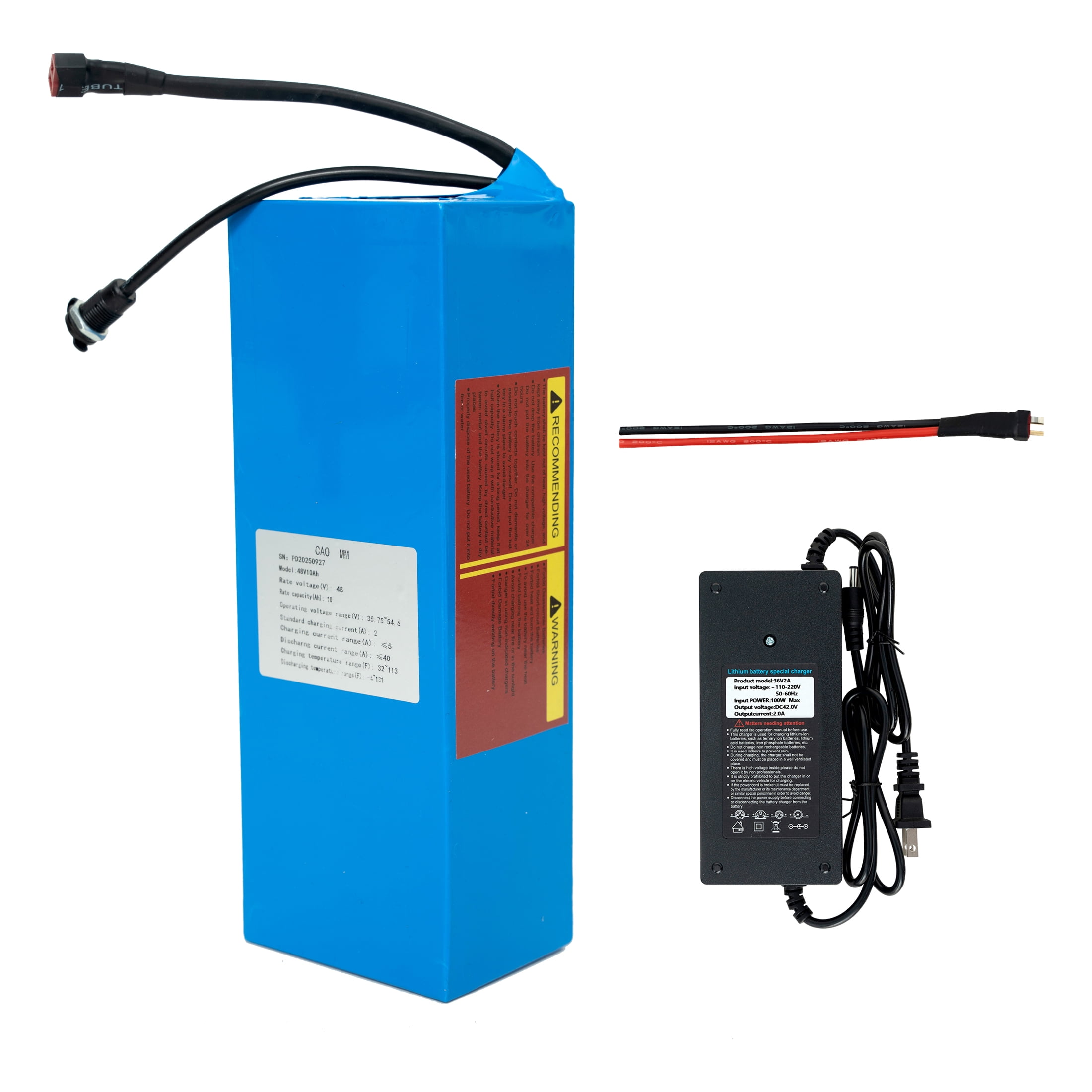48V 10Ah  Lithium Battery Electric Bike Replacement 48V Battery Tricycle T Plug UL2271