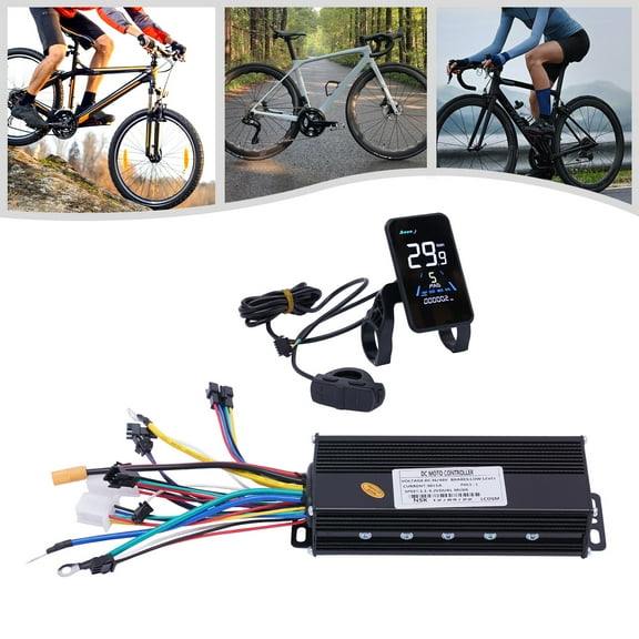 48V 1200W Electric Bike Controller Kit, FOC Sine Wave Brushless Motor Controller with LCD Color Display, Throttle PAS, for eBike Scooter Conversion