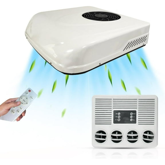 48V 13000BTU DC Rooftop RV Air Conditioner, Electric AC Unit with Double Rotor Compressor for Motorhome, Trailer, Truck, Camper (New Energy, Refrigeration Cooling)
