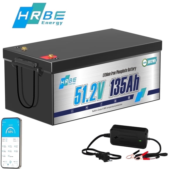 48V 135AH Golf Carts LiFePO4 Battery Bluetooth,for RV,Trolling Motor,Marine,Solar,Smart 200A BMS,15000+Deep Cycles Lithium Battery