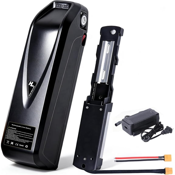 48V 13Ah Ebike Lithium Battery Pack, 624Wh Hailong Electric Bike Battery with 50A BMS, XT60 Connector, USB Port & LED Indicator, for 100-1500W Electric Bicycle Scooter
