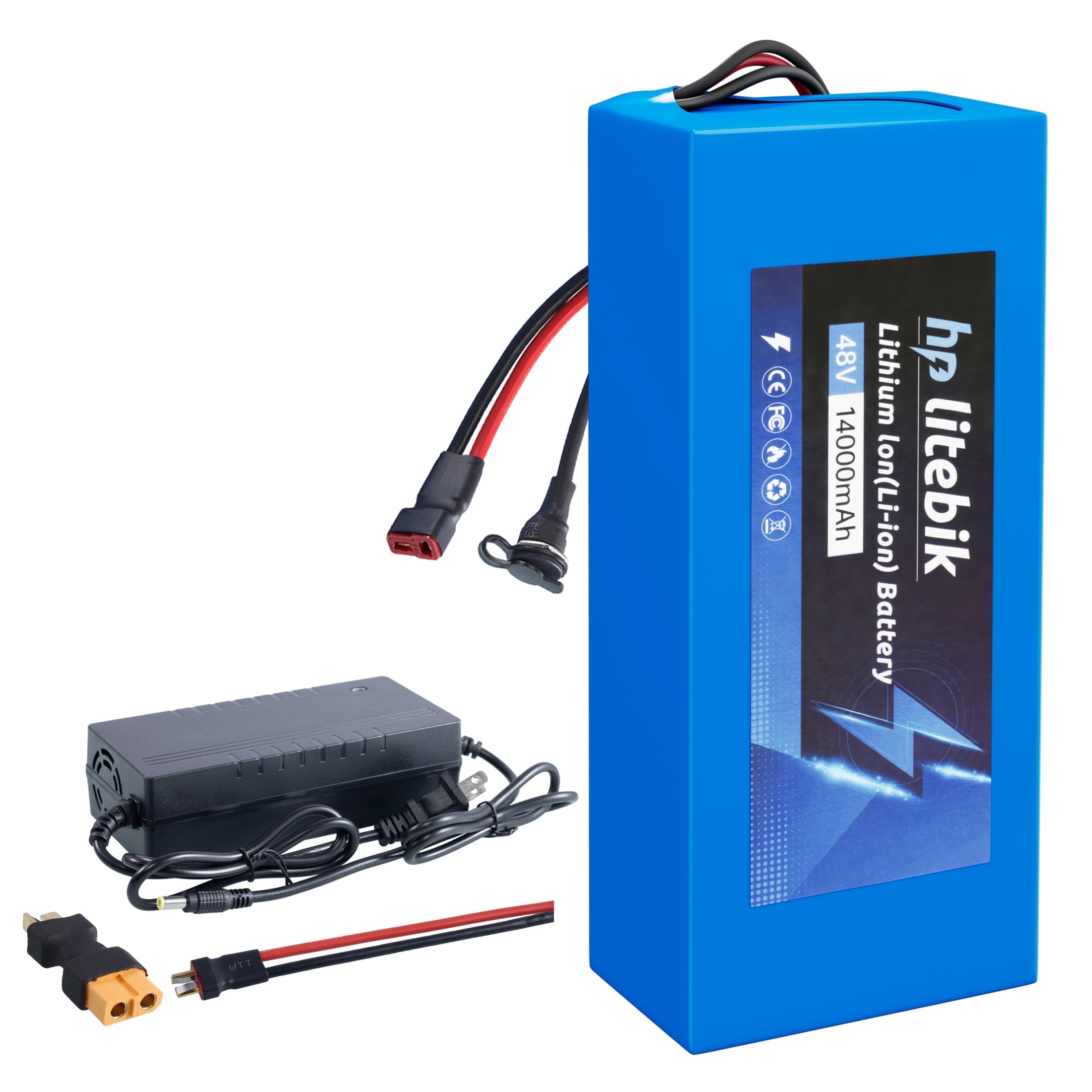 48V 14AH Battery Replacement 48V Electric Bike Battery Built-in 30A BMS Lithium Battery for Electric Bicycle