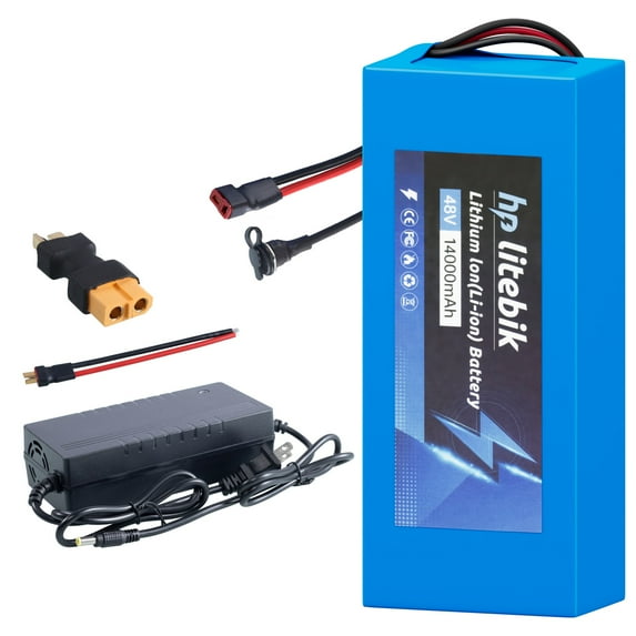 48V 14Ah Battery 48V Lithium-ion Ebike Battery 1000W with BMS Compatible for Adult Electric Bikes Motors