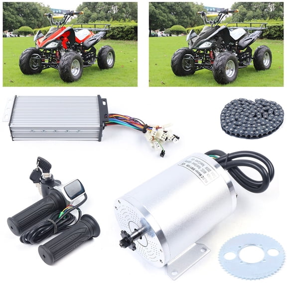 48V 2000W Electric Brushless DC Motor Complete Kit, 4300RPM (MAX) High Speed Motor Kit with Controller Digital Display Throttle & Reverse Ebike Throttle for Go Karts E-Bike Motorcycle Scooter