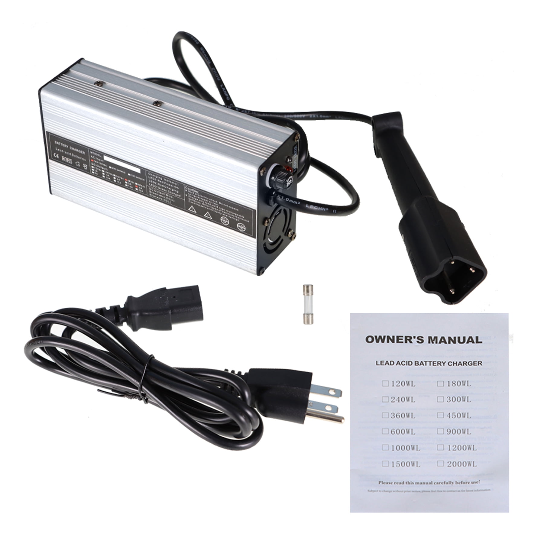 48V 3-Pin Battery Charge Charger with Plug Replacement for Yamaha Golf Cart Years 2007-2019