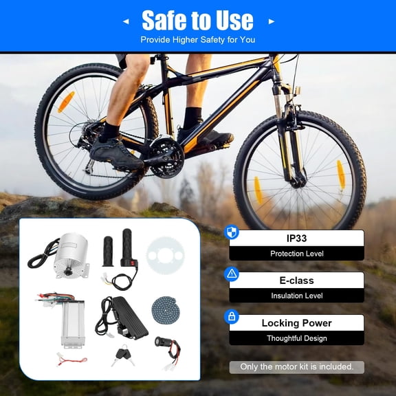 48V 3000W Electric Brushless Motor Kit, 6000RPM High Speed Go Kart Engine with Controller, Foot Pedal, Chain for EBike Scooter Conversion