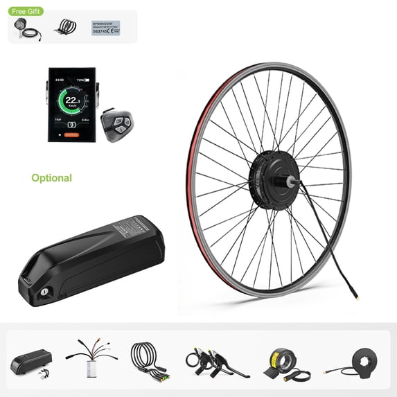 48V 500W Bafang 27.5" Rear Wheel Hub Motor Kits EBike Conversion Kits with DPC18 with 48V20AH Shark Battery