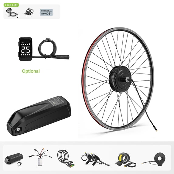 48V 500W Bafang 27.5" Rear Wheel Hub Motor Kits EBike Conversion Kits with DZ40 with 48V13AH Shark Battery