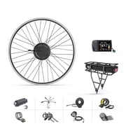 48V 500W Bafang Bicycle Conversion Kits 26" Front Wheel Hub Motor Kits with EKD01 with 48V17.5AH Rear Rack Battery