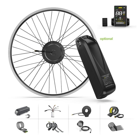 Bafang Ebike Conversion Kit 48V500W,26" Front Wheel Suitable Mountain Electric Bike Hub Motor Kitswith SW2M58 Display and 48V13Ah Shark Battery